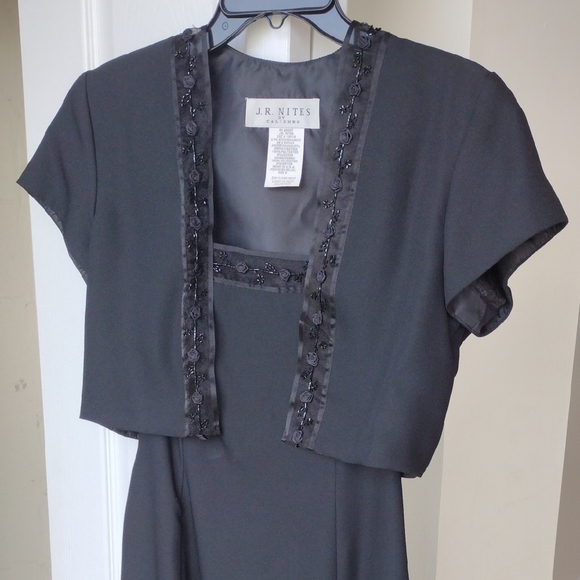 JR Nites By Caliendo Elegant Black Dress with Bolero Jacket Size 6 - Picture 3 of 17